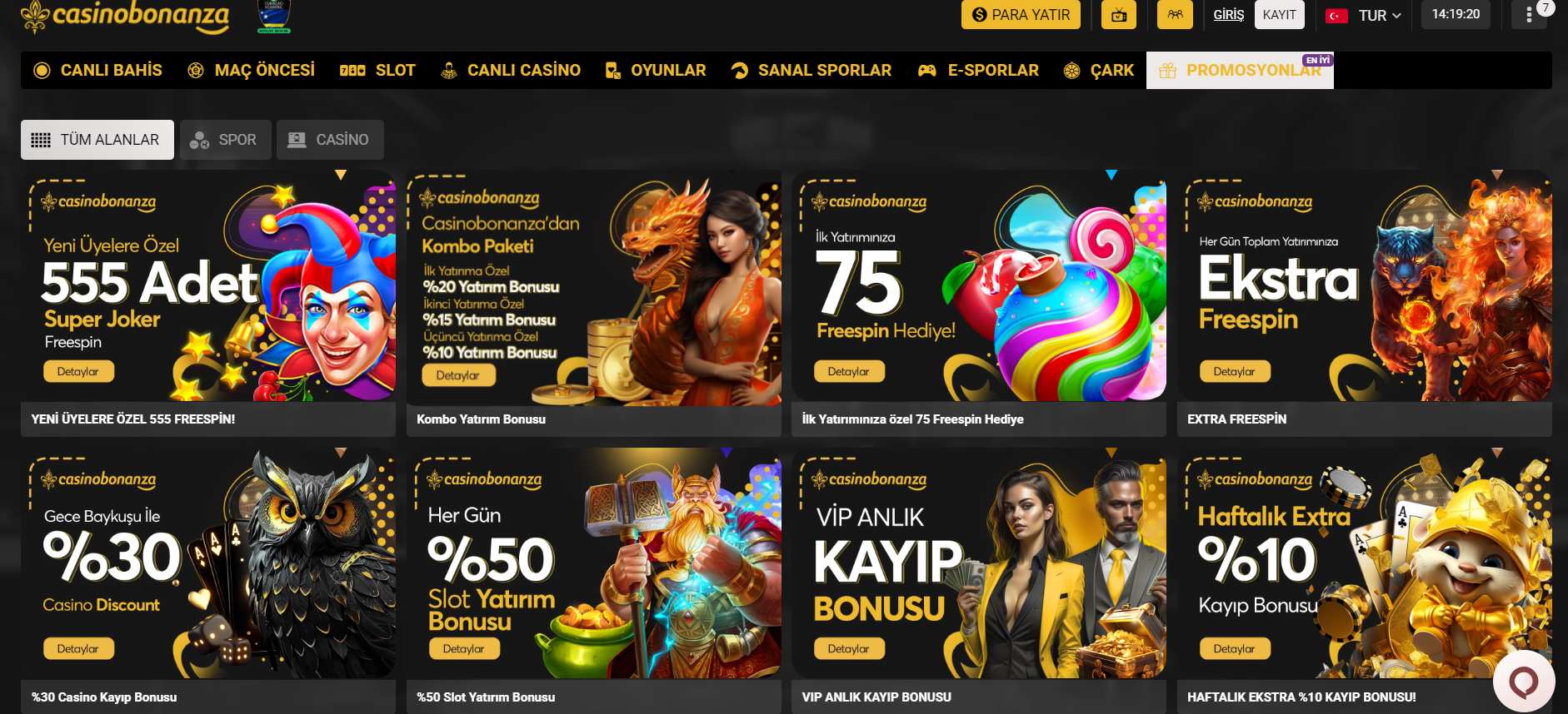 casino bonanza bonusları nelerdir